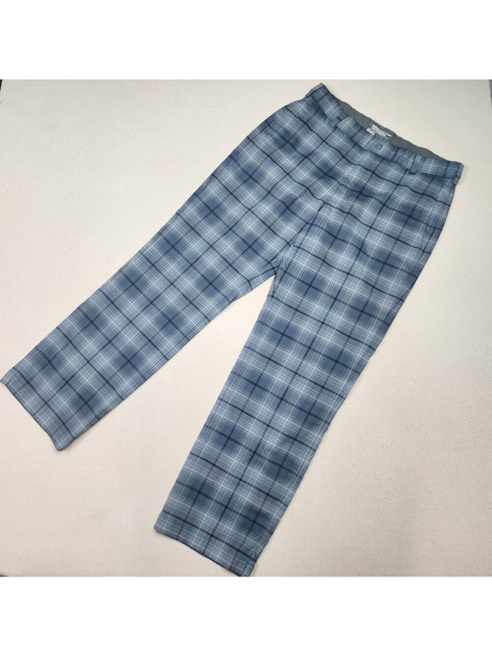 Nike Golf Men's Tour Performance Dri-Fit Blue Plaid Chino Pants Sz 32/30